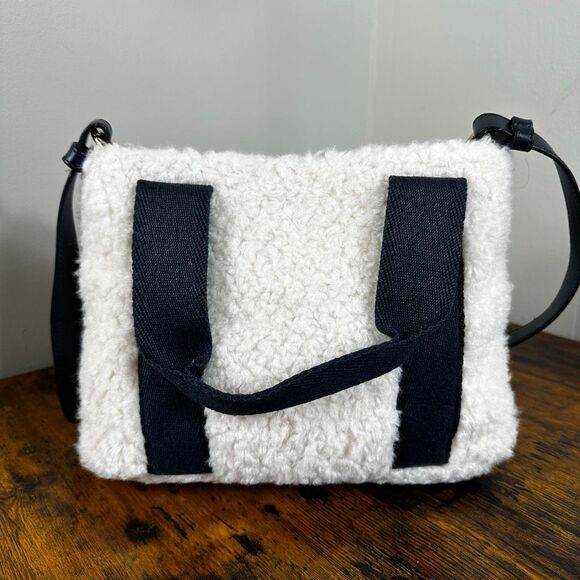 Chloe Woody Faux Shearling Fur Tote Bag 2-Way Small Size - Picture 2 of 13